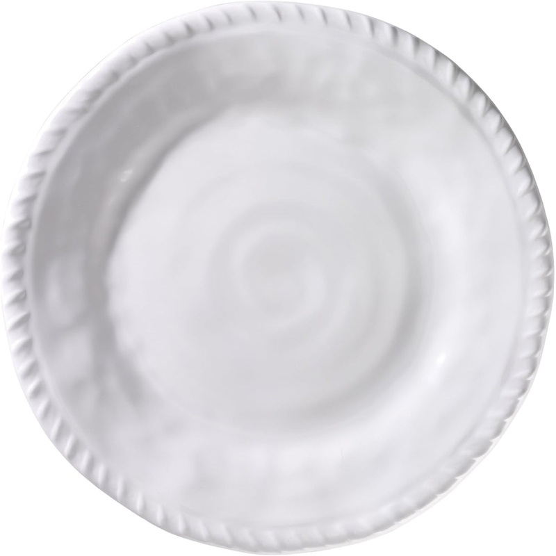 Merritt International White Rope Round 8 in. Salad Plate White Melamine Set Of 6