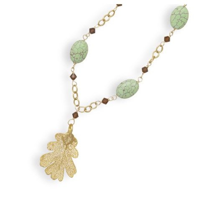 MMA Necklace with Dyed Howlite, Swarovski Crystals