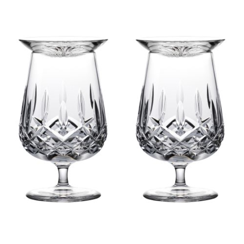 Waterford Connoisseur Lismore Set of 2 Rum Snifter Glasses & Tasting Cap 8 Oz