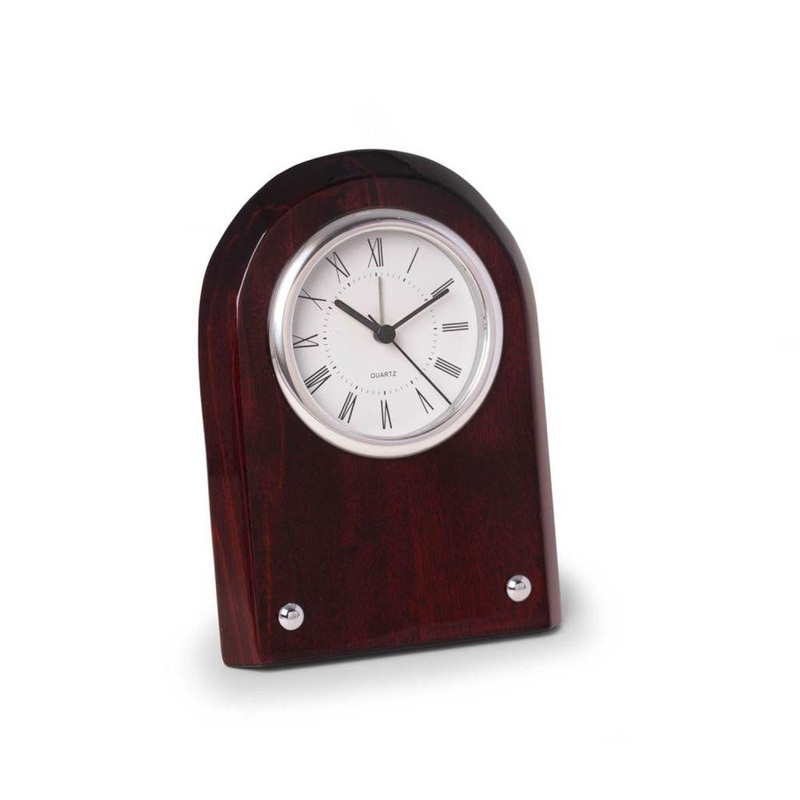 Bey Berk Nice Mahogany Desk Clock
