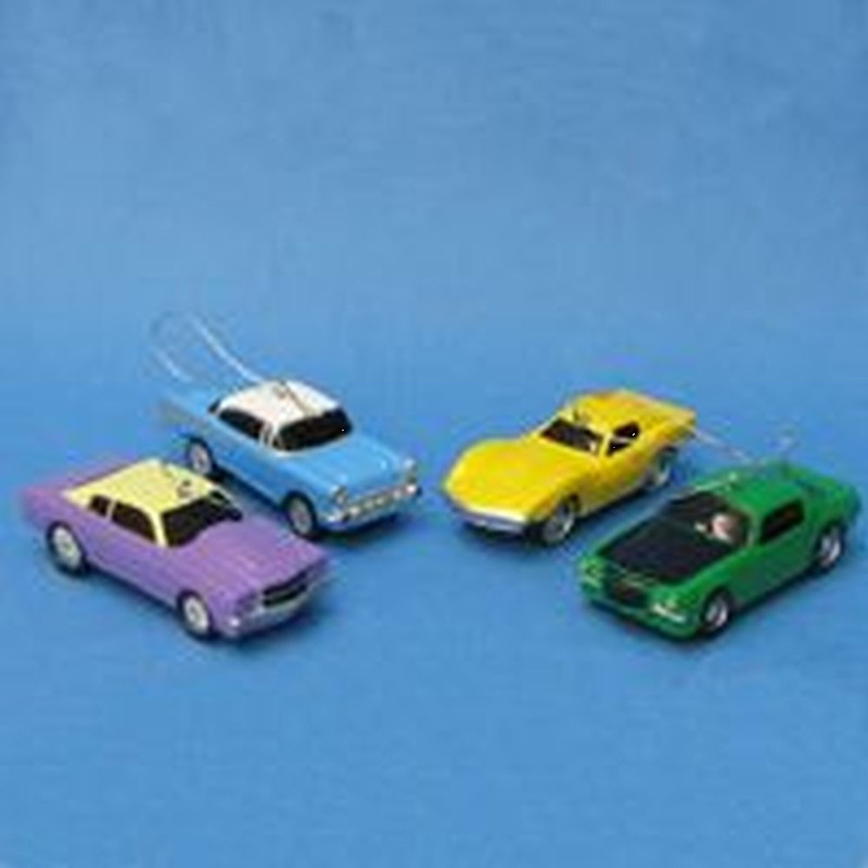 Kurt Adler Chevrolet Blow Mold Car Ornament, 4 Assorted