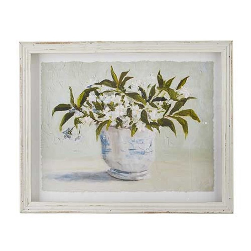 Raz Imports Boxwood 18 Cherry Blossoms Shadowbox Framed Print