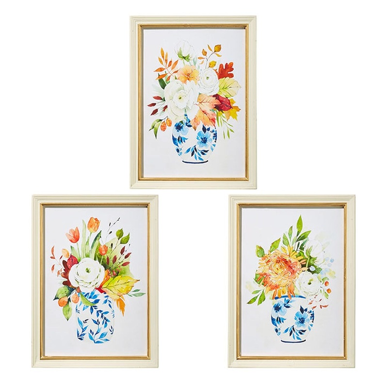 Raz Imports Fall 17 Fall Floral Framed Print, Assortment of 3