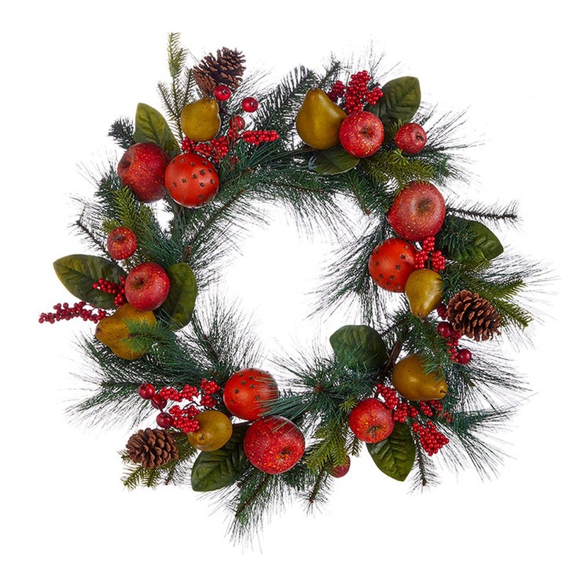 Raz Imports Holiday Heritage 26 Fruit and Cedar Wreath