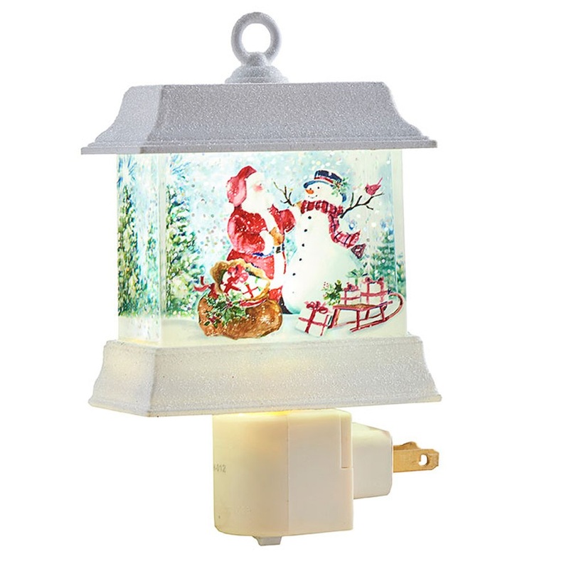 Raz Imports Mister Snowman 6 Santa and Snowman Water Lantern Night Light