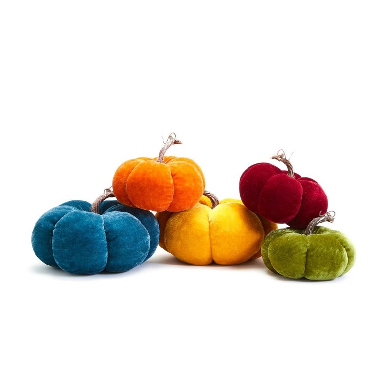 Two’s Company Rich Hues Set of 10 Plush Pumpkins 8 inches and 5.75 inches