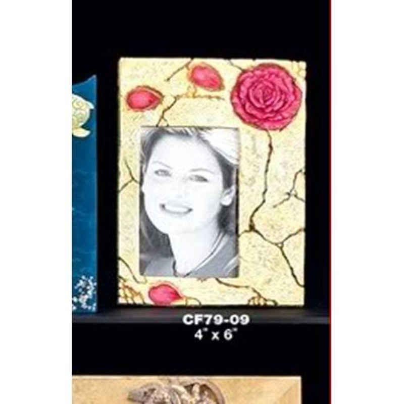 Bey Berk Resin Rose 4X6 Picture Frame With Easel Back