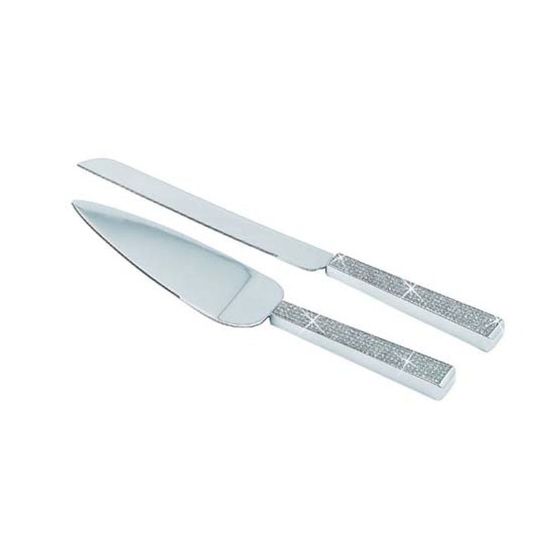 CGI Glitter Galore Wedding Cake Knife and Server Set