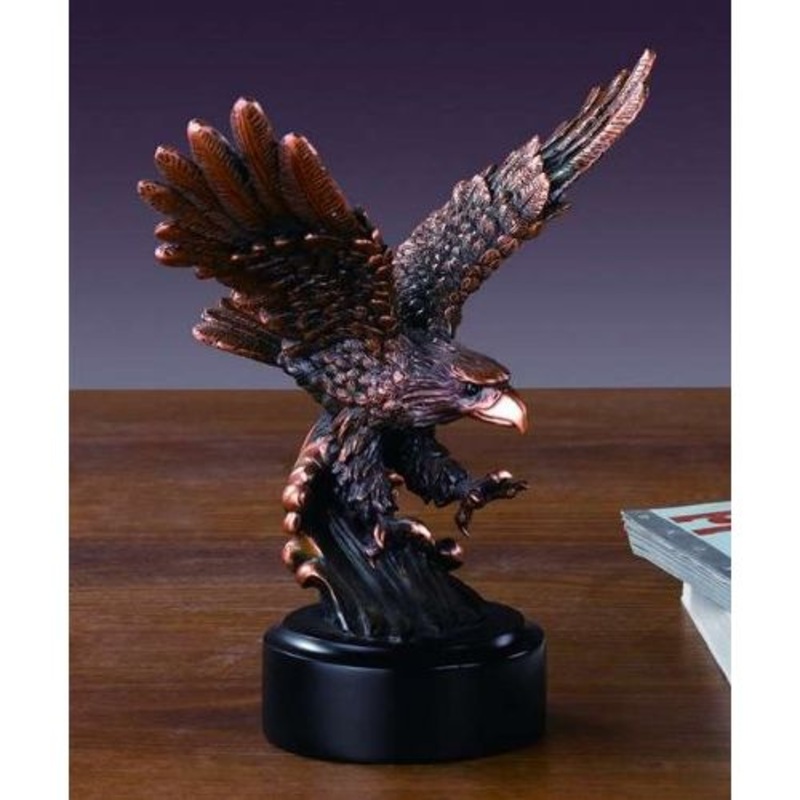 Treasure of Nature Landing Eagle Statue – Sculpture, Bronze Plated, 6 x 7.5