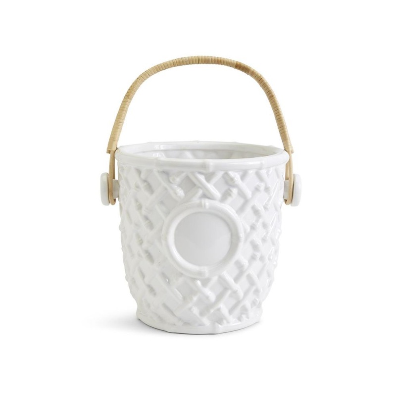 Two’s Company Hampton Faux Bamboo Fretwork Champagne/Wine Bucket