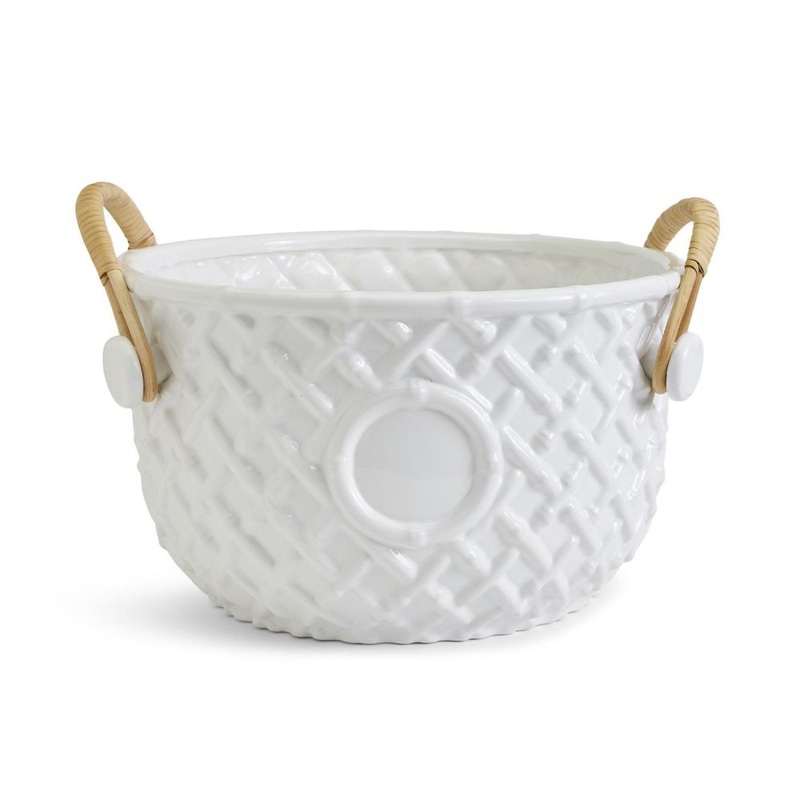 Two’s Company Hampton Faux Bamboo Fretwork Party Bucket