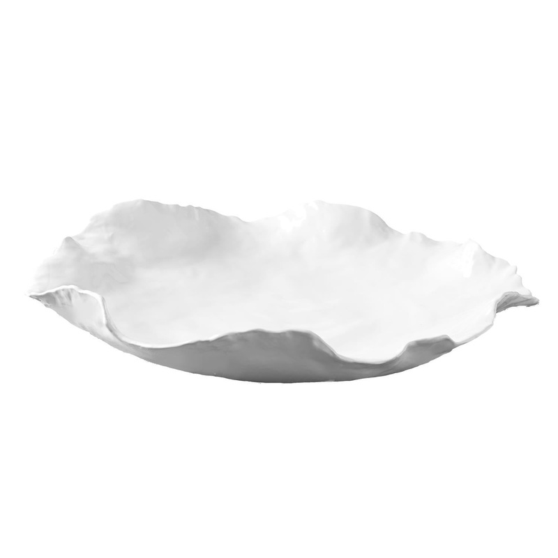 Two’s Company Large White Free Form Bowl