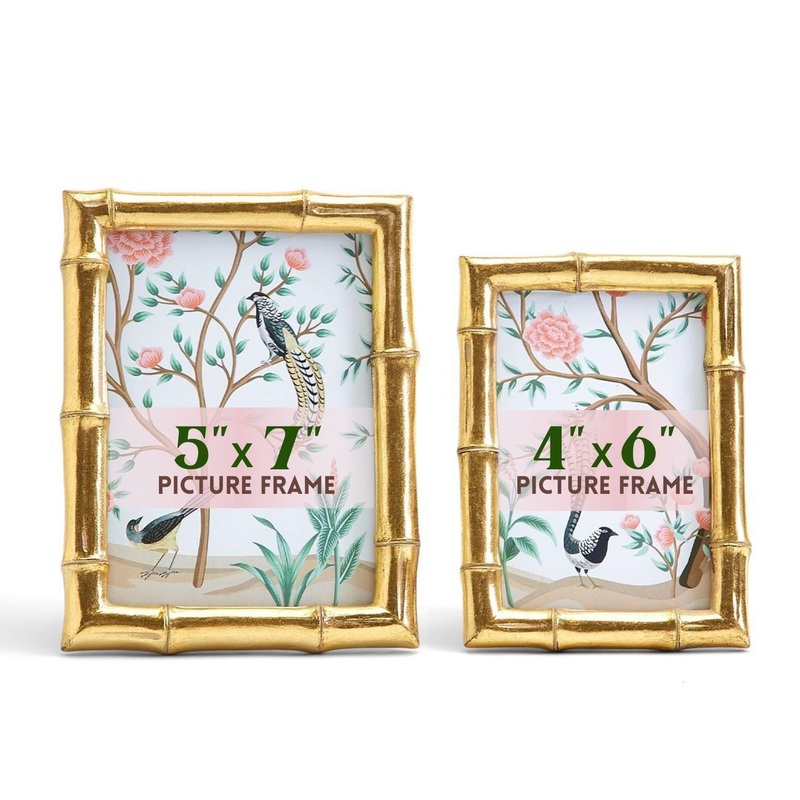 Two’s Company Set of 2 Gold Faux Bamboo Photo Frames
