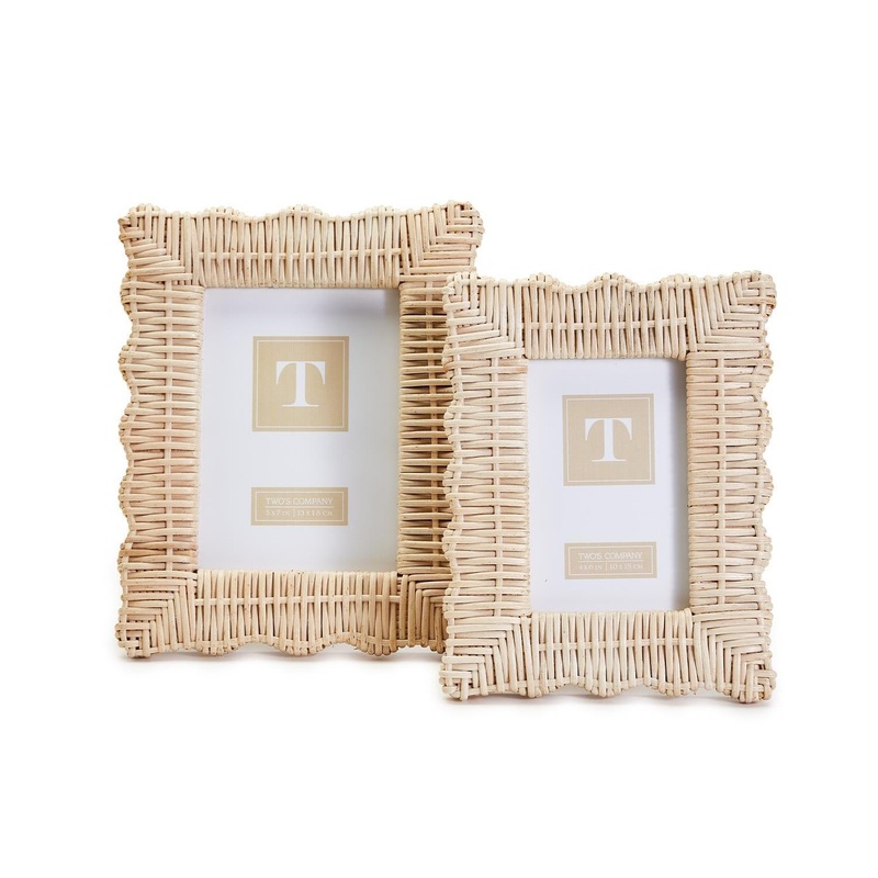 Two’s Company Wicker Weave Set of 2 Photo Frames, 4×6 & 5×7