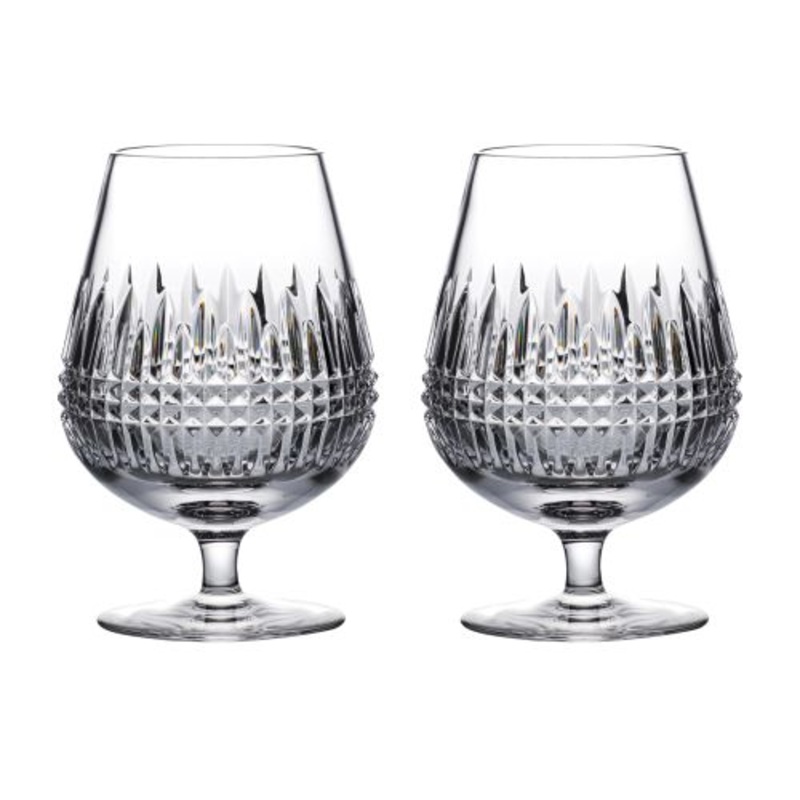 Waterford Connoisseur Lismore Set of 2 Diamond Brandy Balloon 17 Oz Glasses