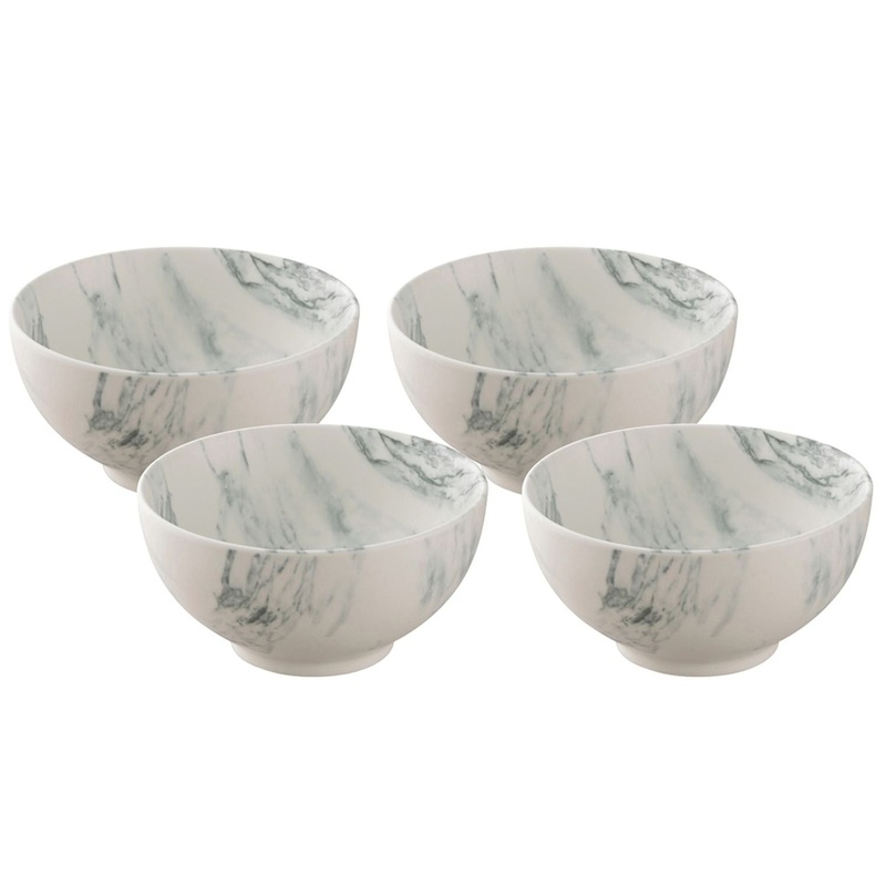 Belleek Marbled Soup/Cereal Bowl, Set of 4, Marble, 3 x 6