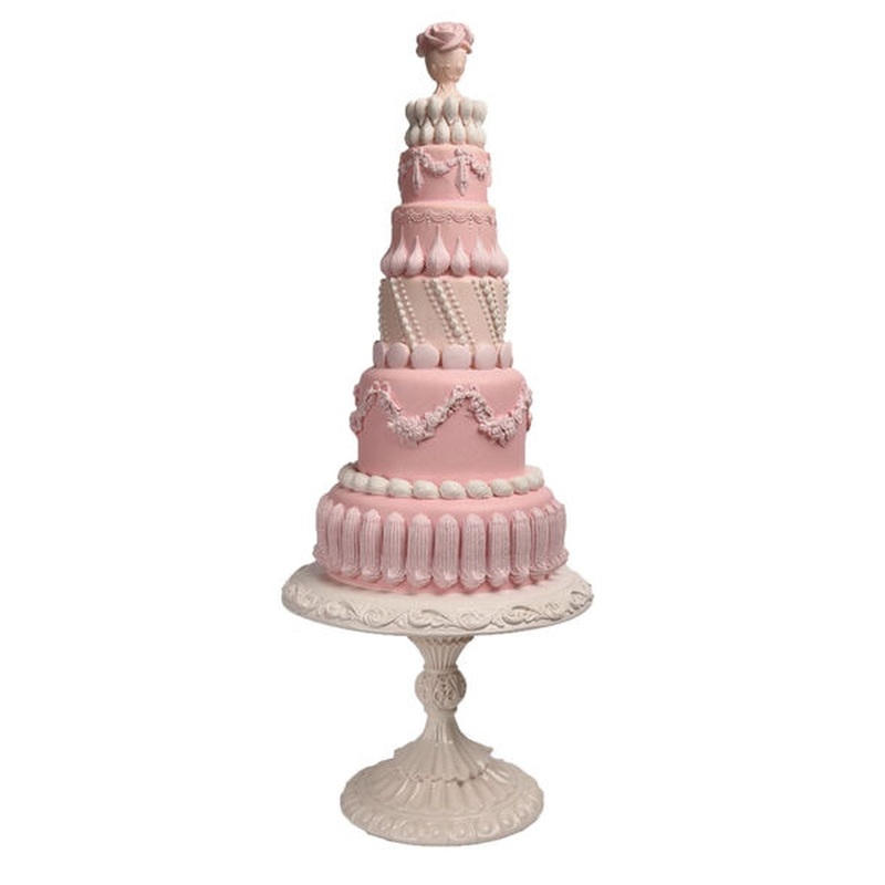 December Diamonds Large Pink Tiered Cake On Pedestal