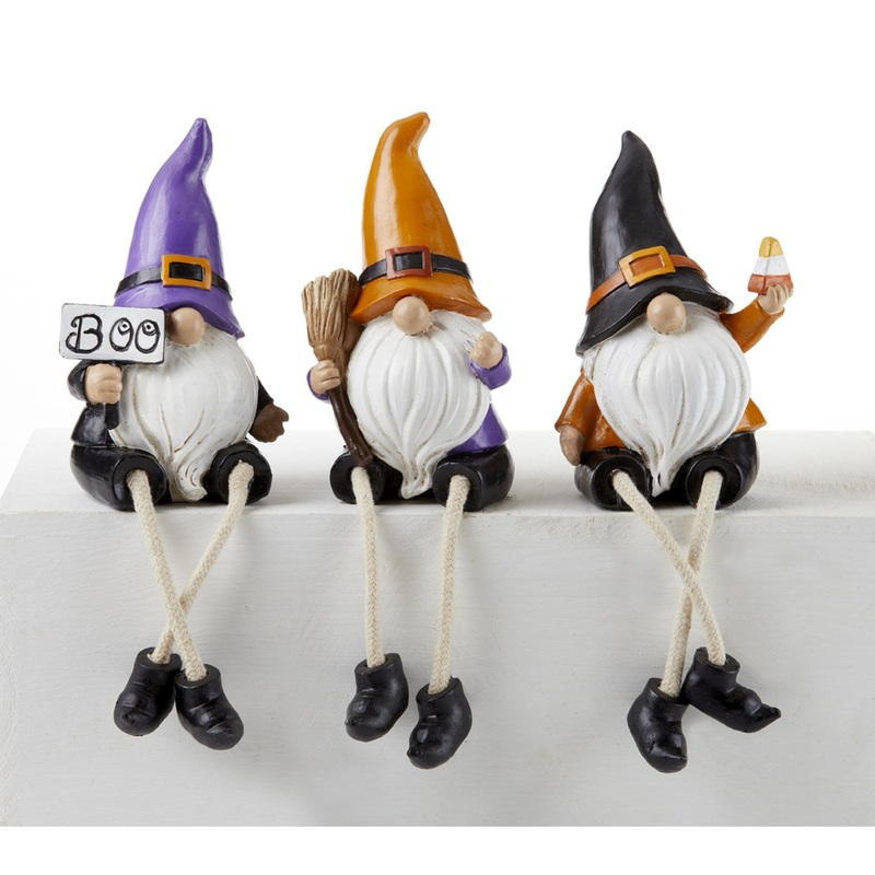 Delton 9.75 Resin Rope Leg Gnome Figurine, 3 Assorted, Purple