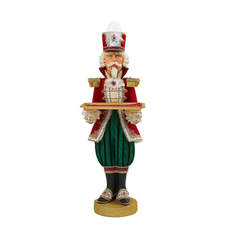 Katherine’s Collection 2022 Chinoiserie Nutcracker Figurine, 47.5 Red Polyester