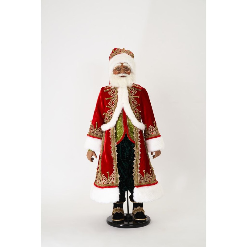 Katherine’s Collection 2022 Father Christmas Trimmings Doll (POC), 37 Red Polyester