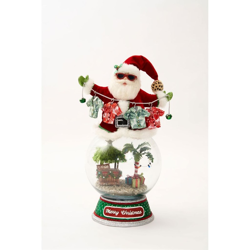 Katherine’s Collection 2022 Kitschy Santa on Snowglobe, 19.25 Glass