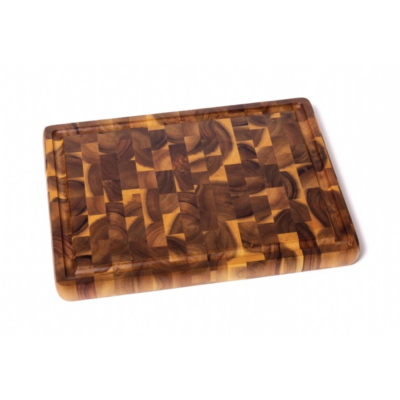 Lipper International Acacia Large End Grain Cutting Board With Cutout Handles