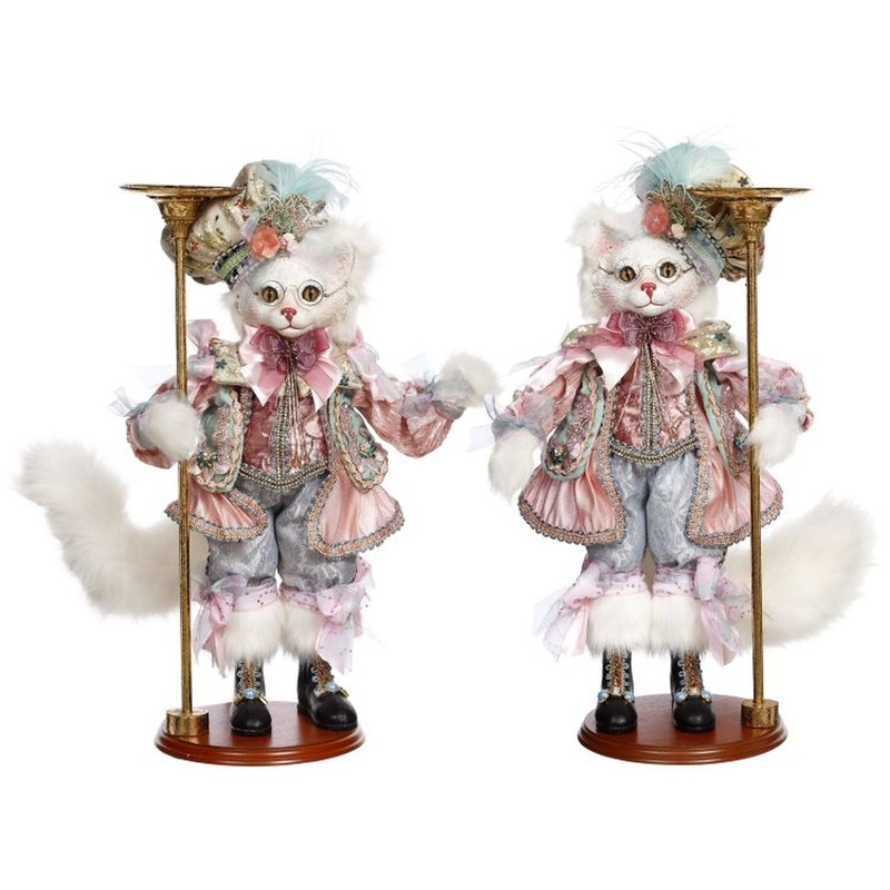Mark Roberts 2022 Cat Candleholder, Assortment of 2, 25