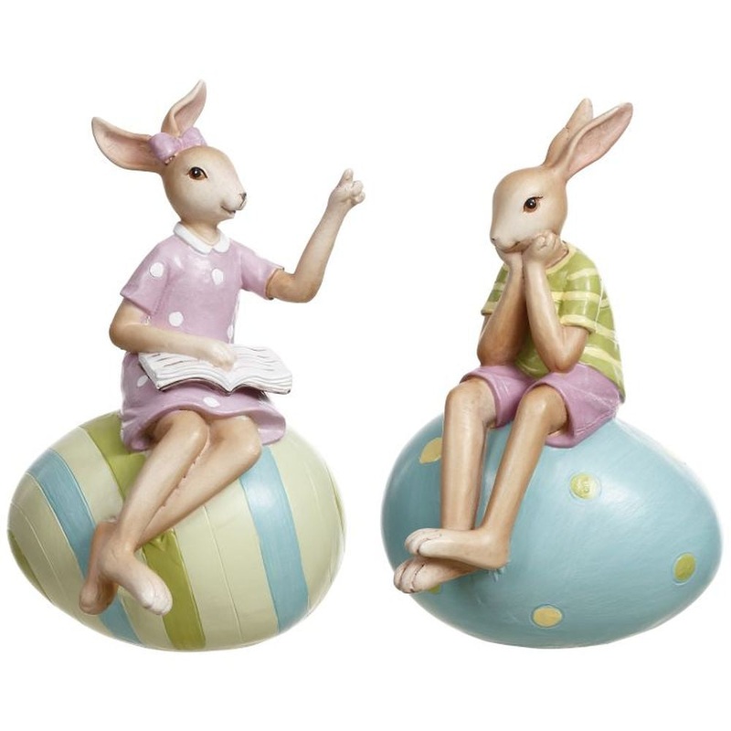 Mark Roberts Spring 2022 Easter Morning Bunnies Figurine, 4, Assortment of 2