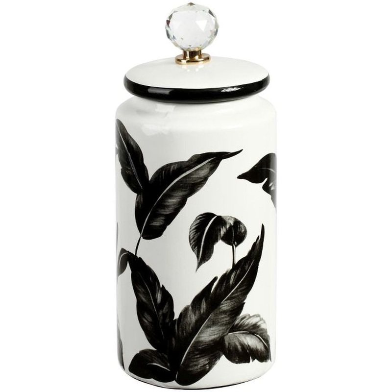 Mark Roberts Spring 2022 Floral Jar with Lid, Black/White