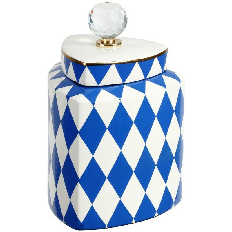 Mark Roberts Spring 2022 Harlequin Jar with Lid, Blue