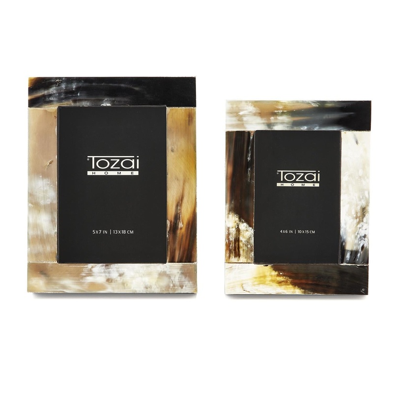 Two’s Company Bayard Natural Horn Set of 2 Photo Frames