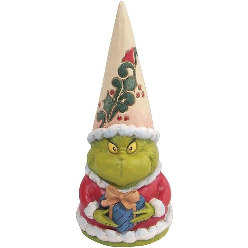Enesco Grinch By Jim Shore Grinch Gnome Holding Present Figurine, 6