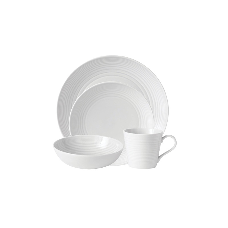 Royal Doulton Gordon Ramsay Maze Dinnerware Set White, 4 Piece Set