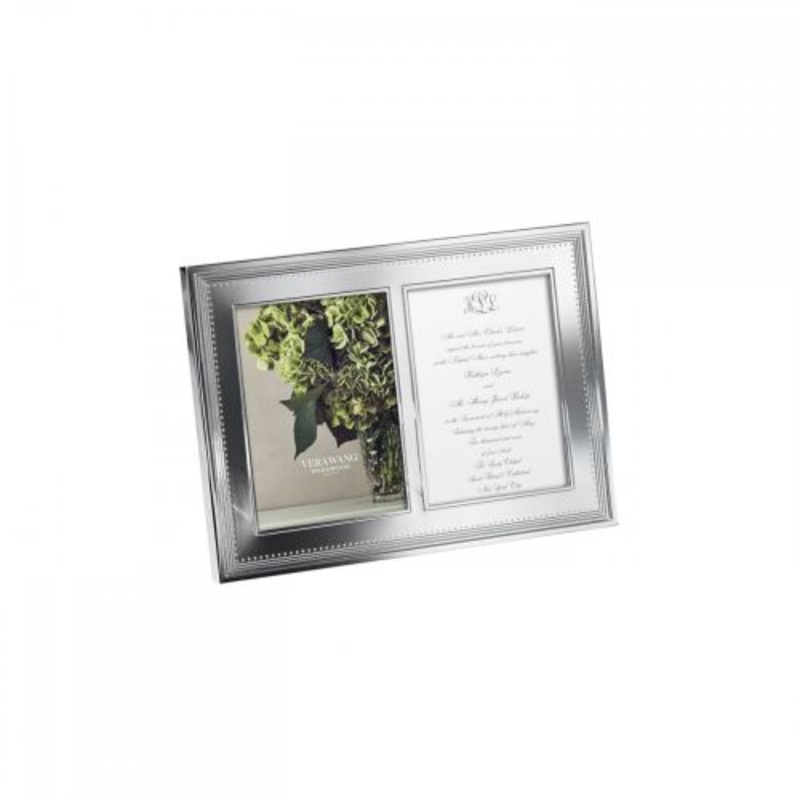 Wedgwood Vera Wang Grosgrain Frame Double Invitation 5X7-Inch