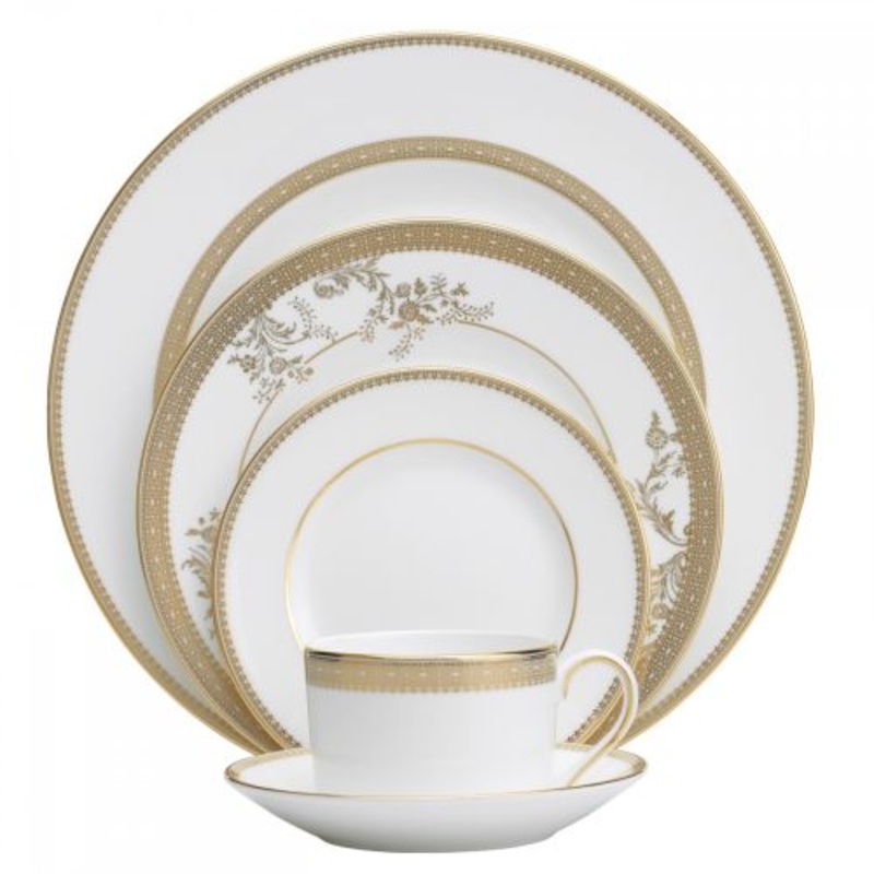 Wedgwood Vera Wang Lace Gold Dinnerware Set, 5 Pieces