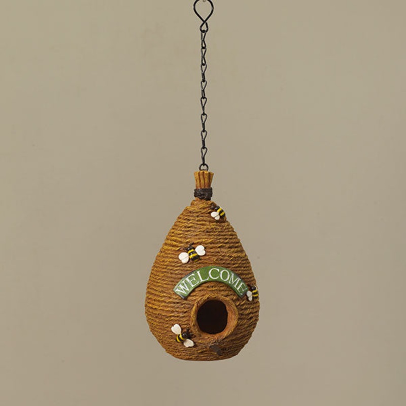 Gerson Company 8.3H Resin Hanging Beehive Birdhouse