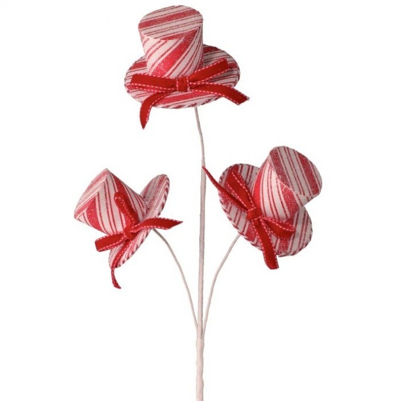 Regency International 27 Frosty Peppermint Hat with Bow X3 Spray