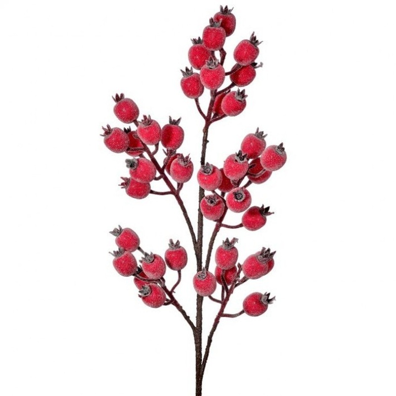 Regency International 29 Frosted Beaded Crabapple Spray