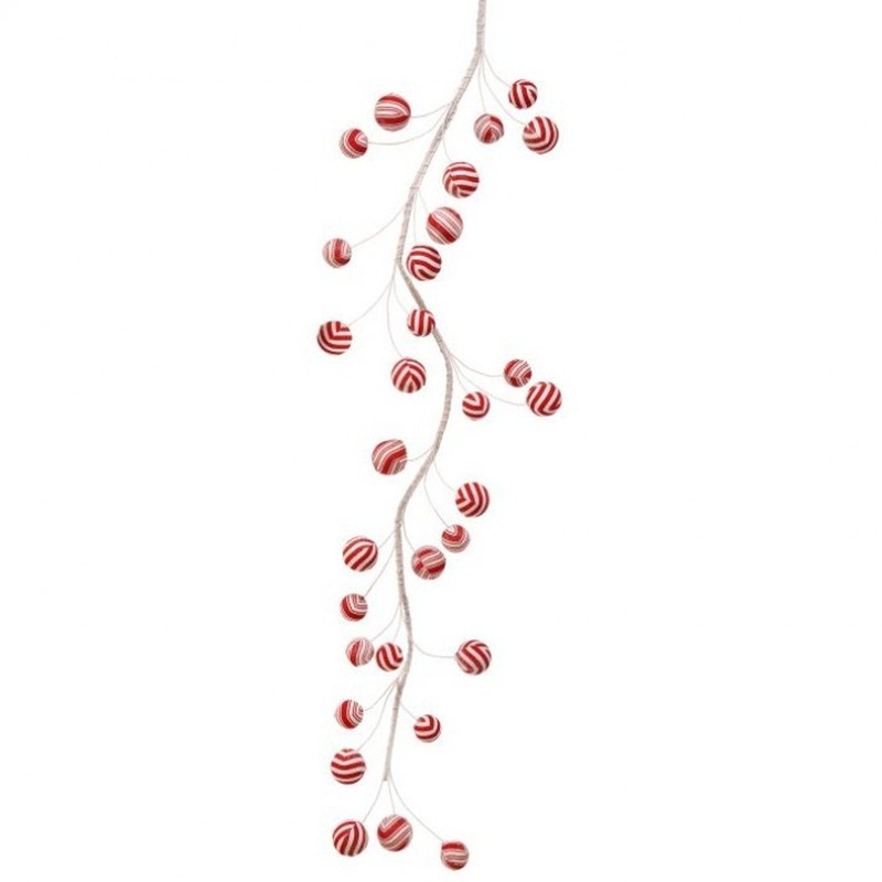Regency International 48 Frosty Peppermint Ball Spray Garland