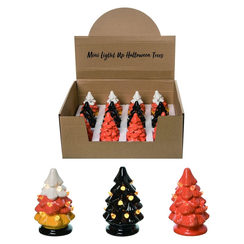 Transpac Dolomite Light Up Halloween Trees In Display Set Of 12