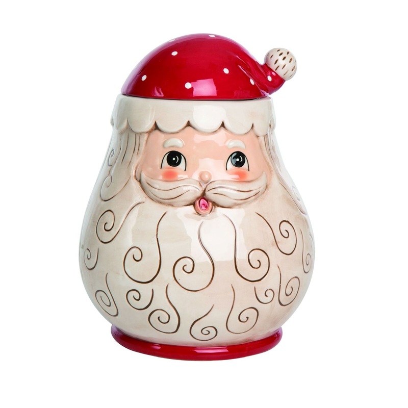 Transpac Johanna Parker Dol Jolly Santa Cookie Jar