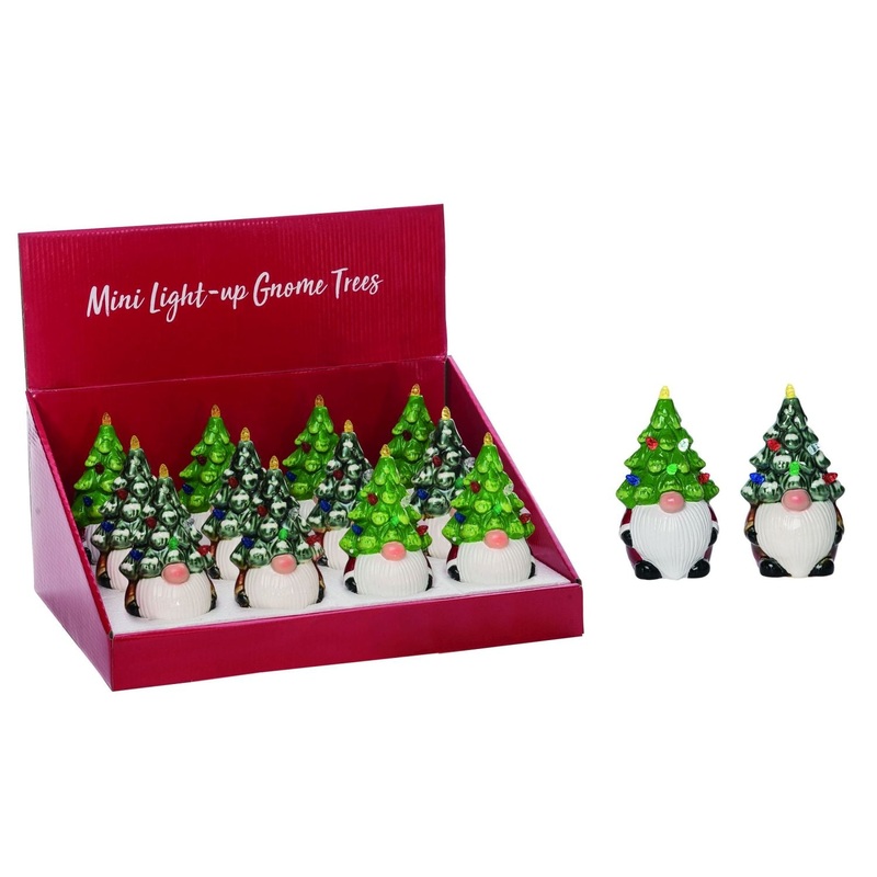 Transpac Small Ceramic Light Up Gnome Tree In Pdq Set Of 12