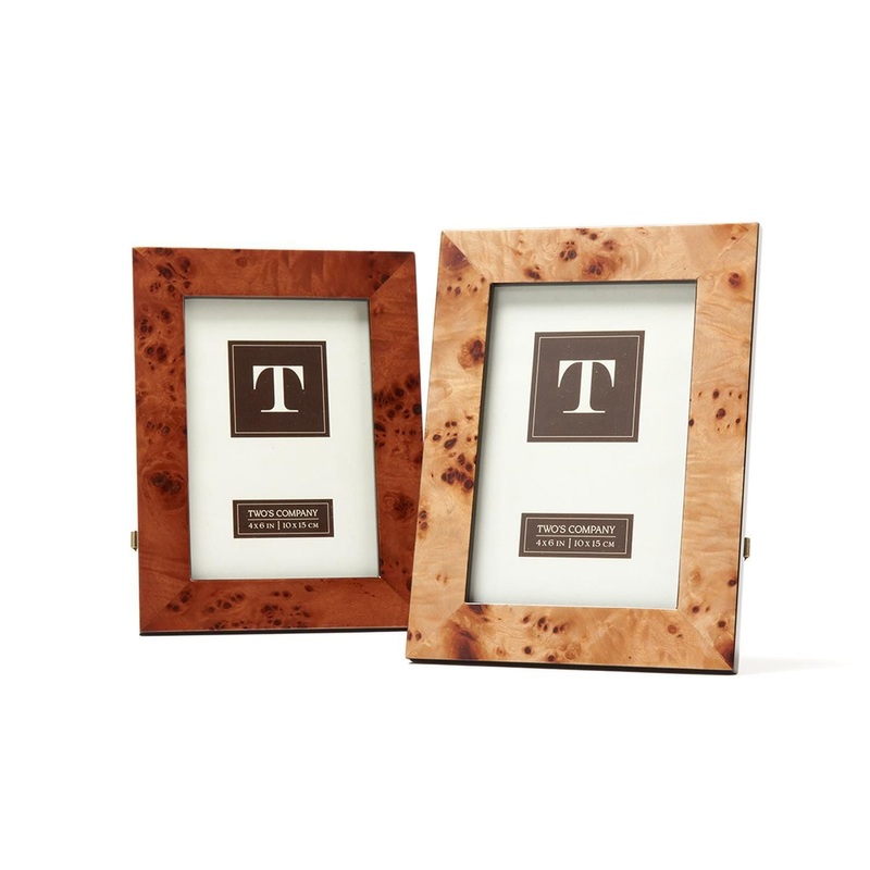 Two’s Company Burled Wood 4 X 6 Photo Frame, Assorted 2 Colors