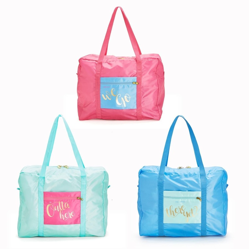 Two’s Company Foldable Weekender Bag Assortment of 3 Colorways