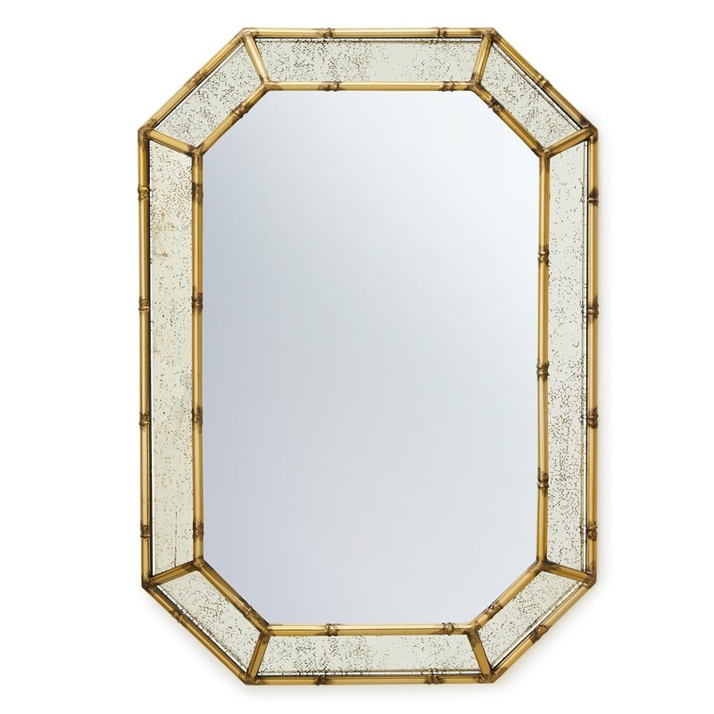 Two’s Company Golden Bamboo Wall Mirror