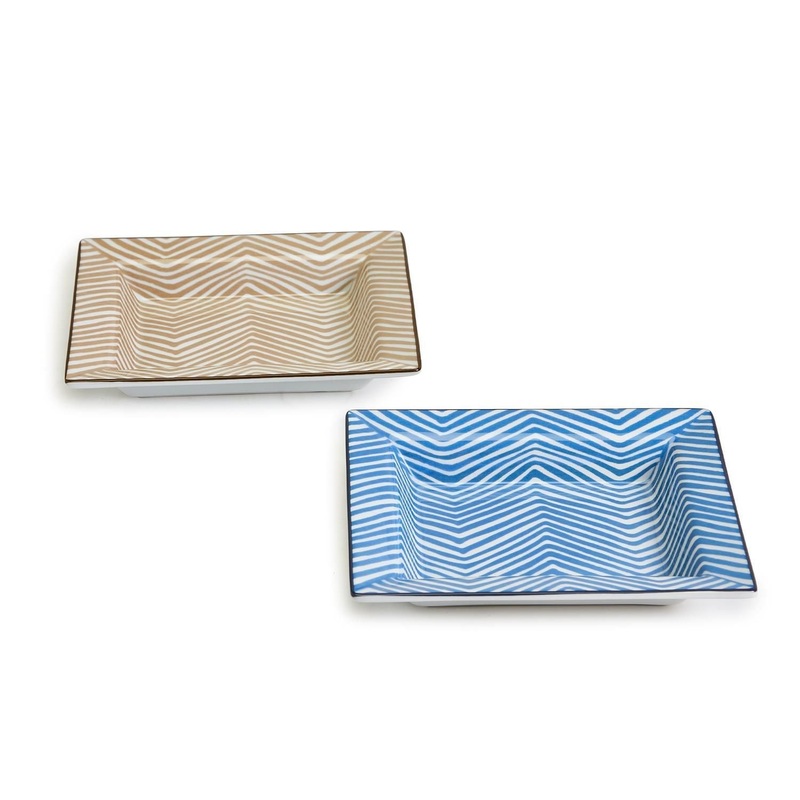 Two’s Company Herringbone Tray, Assorted 2 Colors
