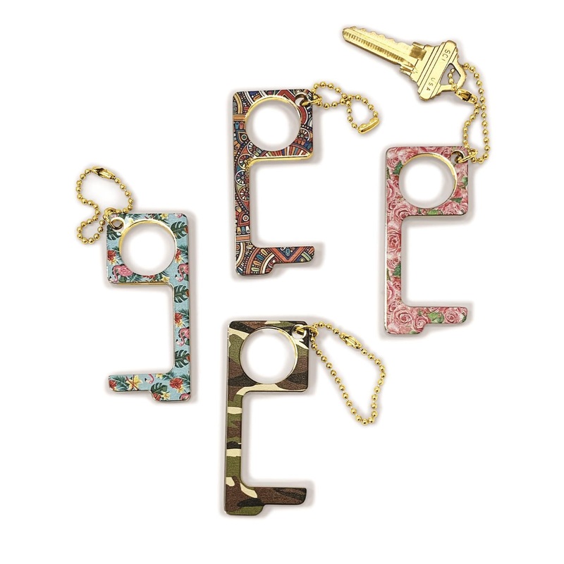 Two’s Company Key Ring with Ball Chain Attachment on Gift Card, Asst 4 Patterns