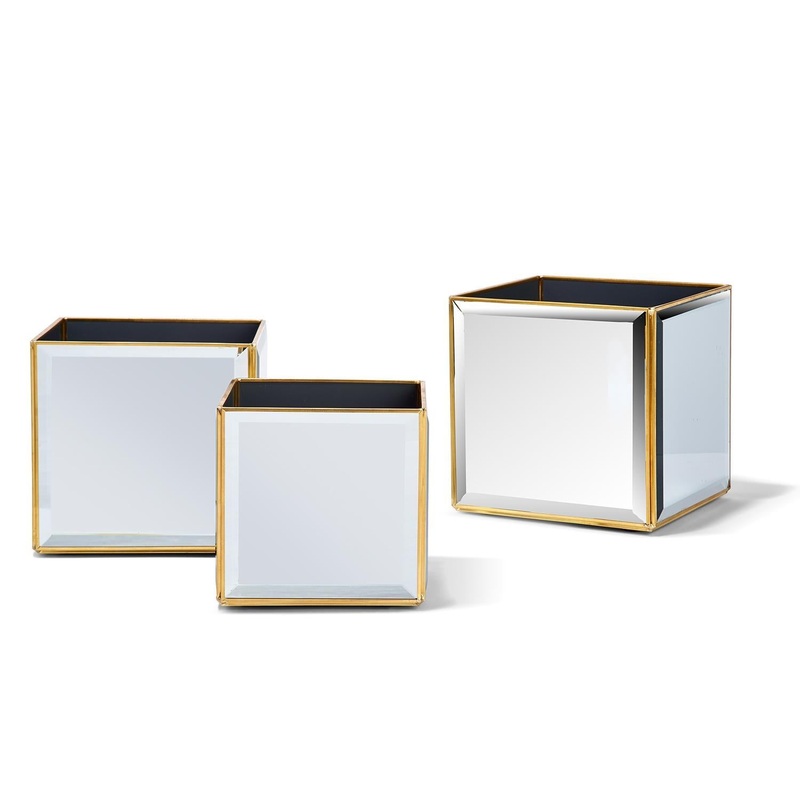 Two’s Company Set of 3 Beveled Mirror Box, 6.5×6.5×6.5