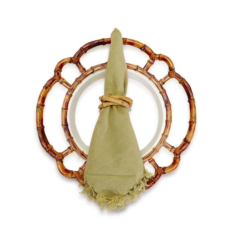 Two’s Company Set of 4 Bamboo Napkin Rings