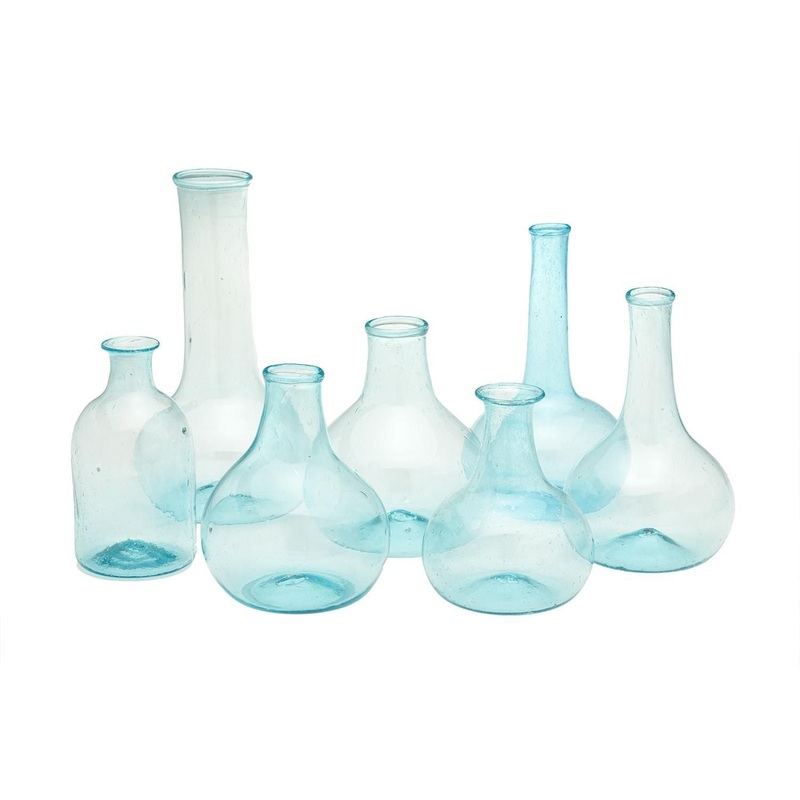 Two’s Company Set Of 7 Aquamarine Decorative Bottles